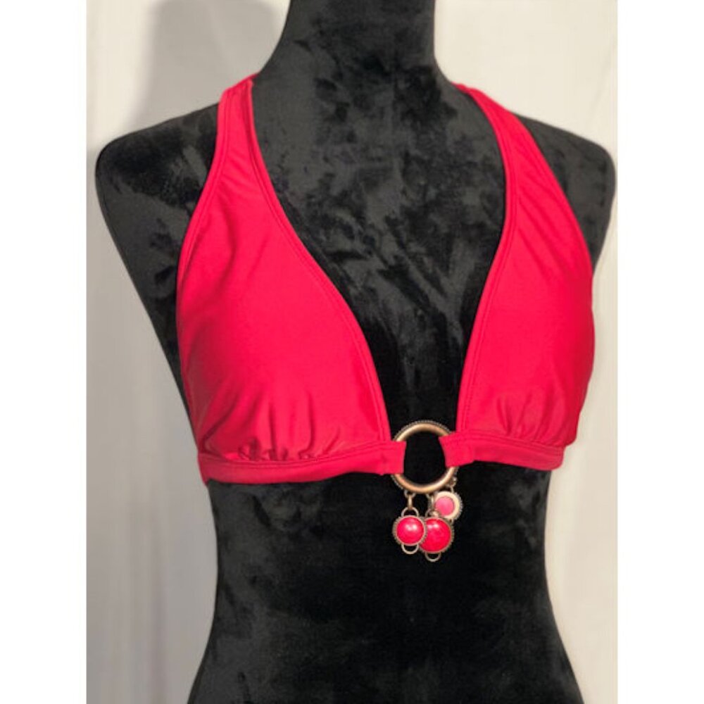Sand N Sun Bathing Suit Top, Sexy Top, Gem Accents, SIze Medium (8-10)